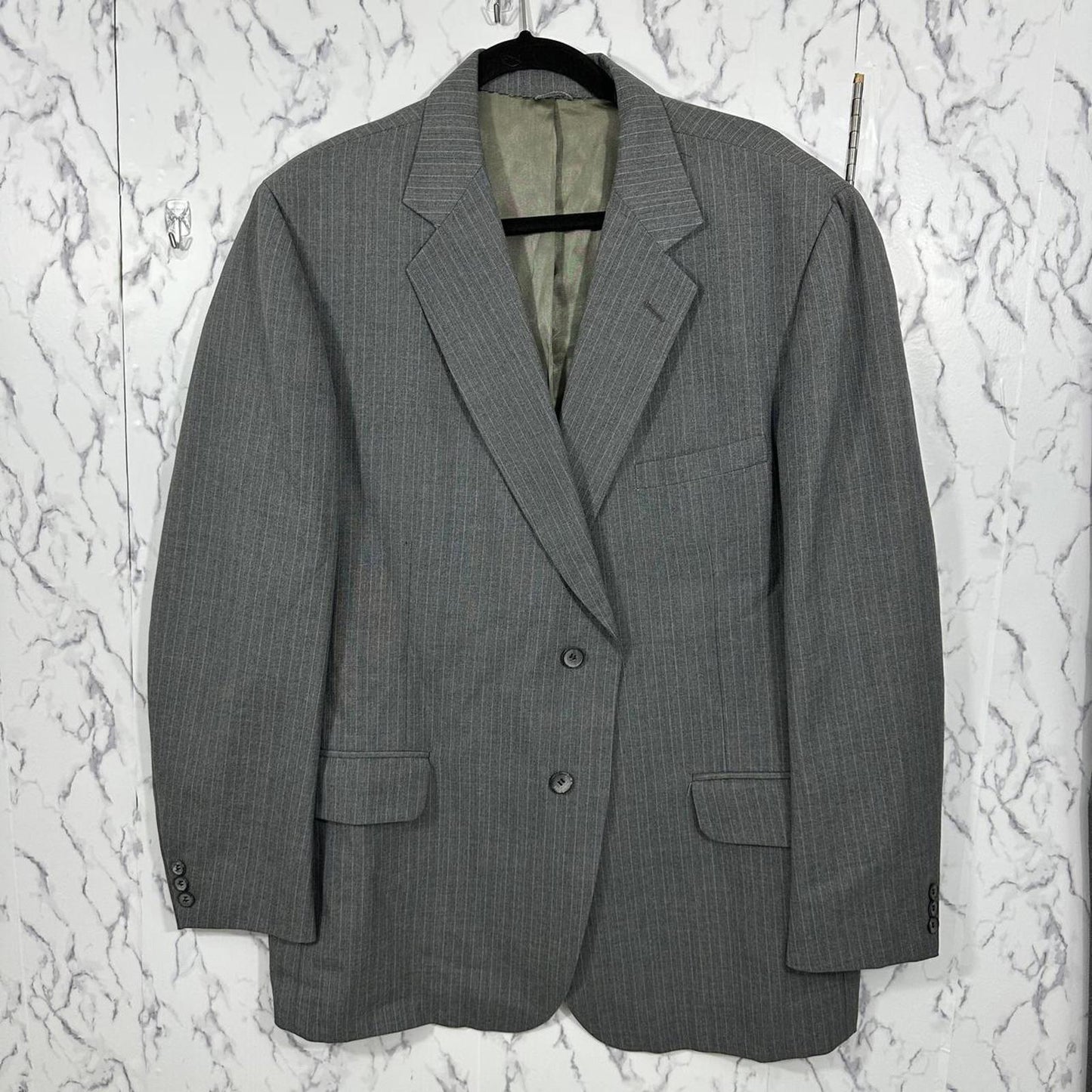 Academia Preppy Classic Gray Pinstripe Suit Set
