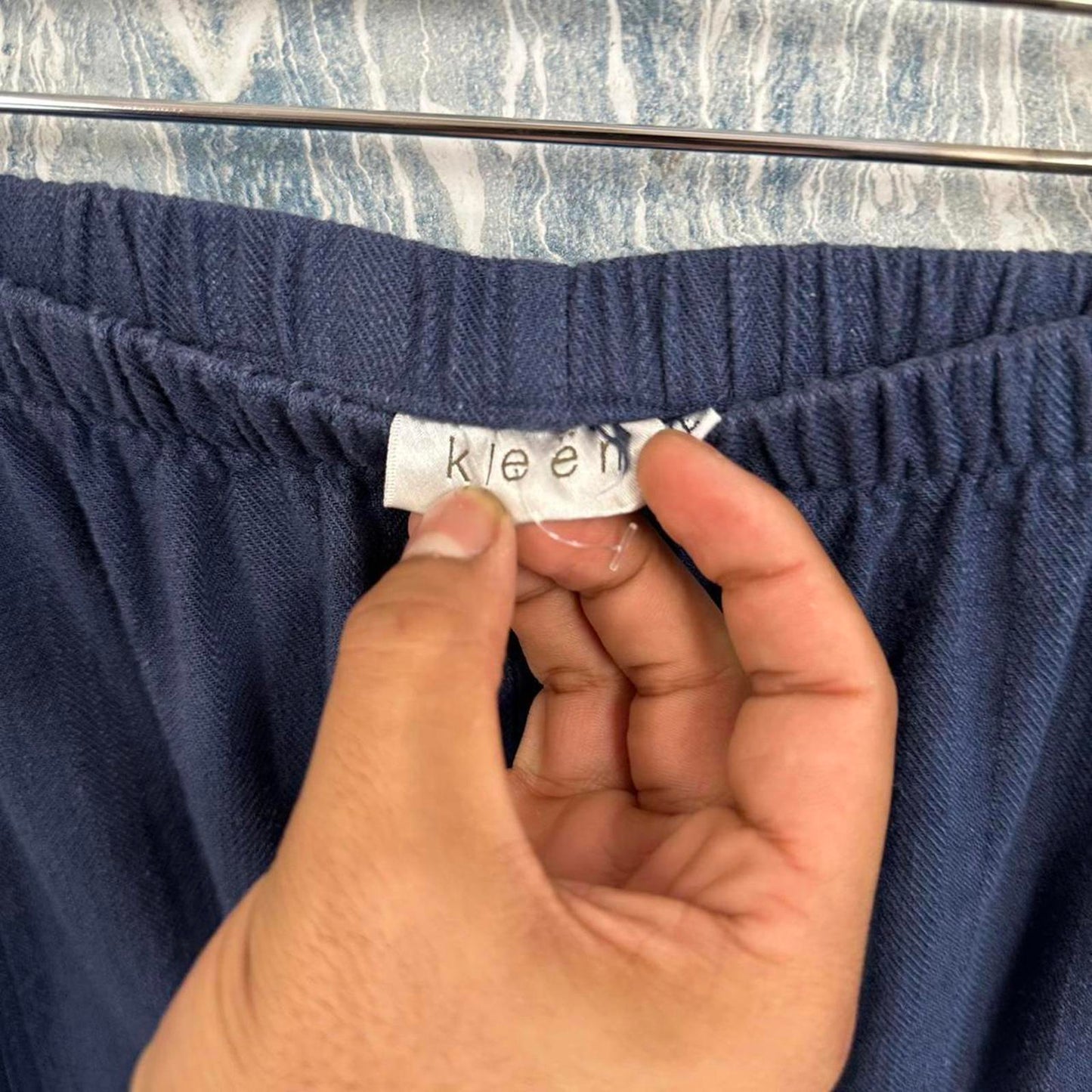 2000s designer navy wide leg pants (XL)