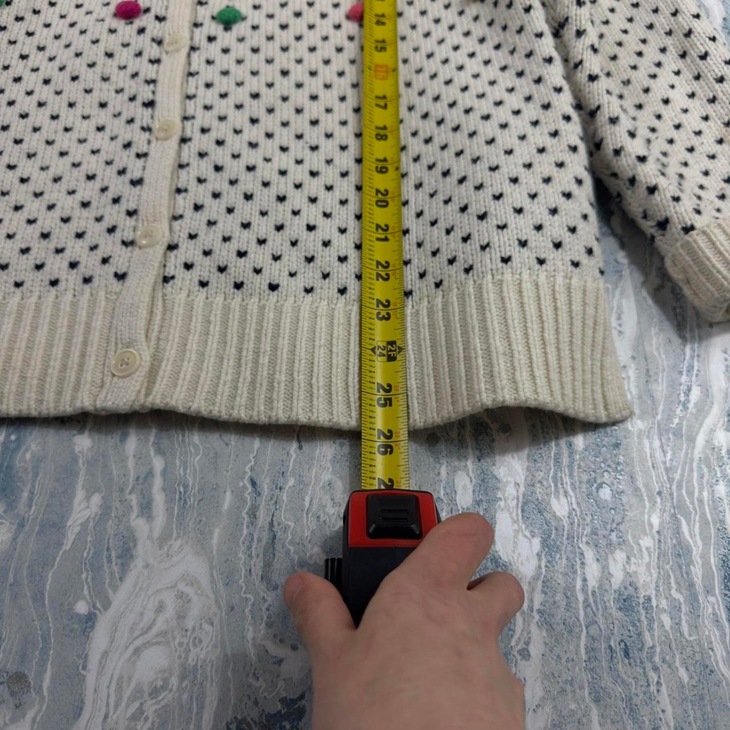 Talbots Colorful Fair Isle Patterned Cream Knit Sweater Cardigan (M)