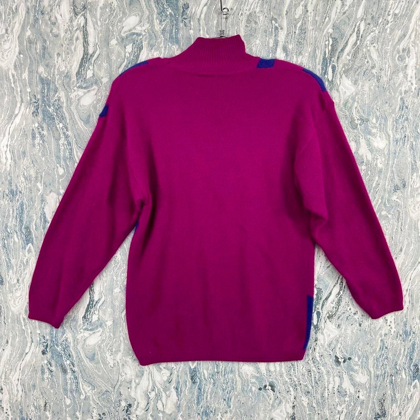 Vintage Wool Pink & Purple Geometric Knit Sweater (M)