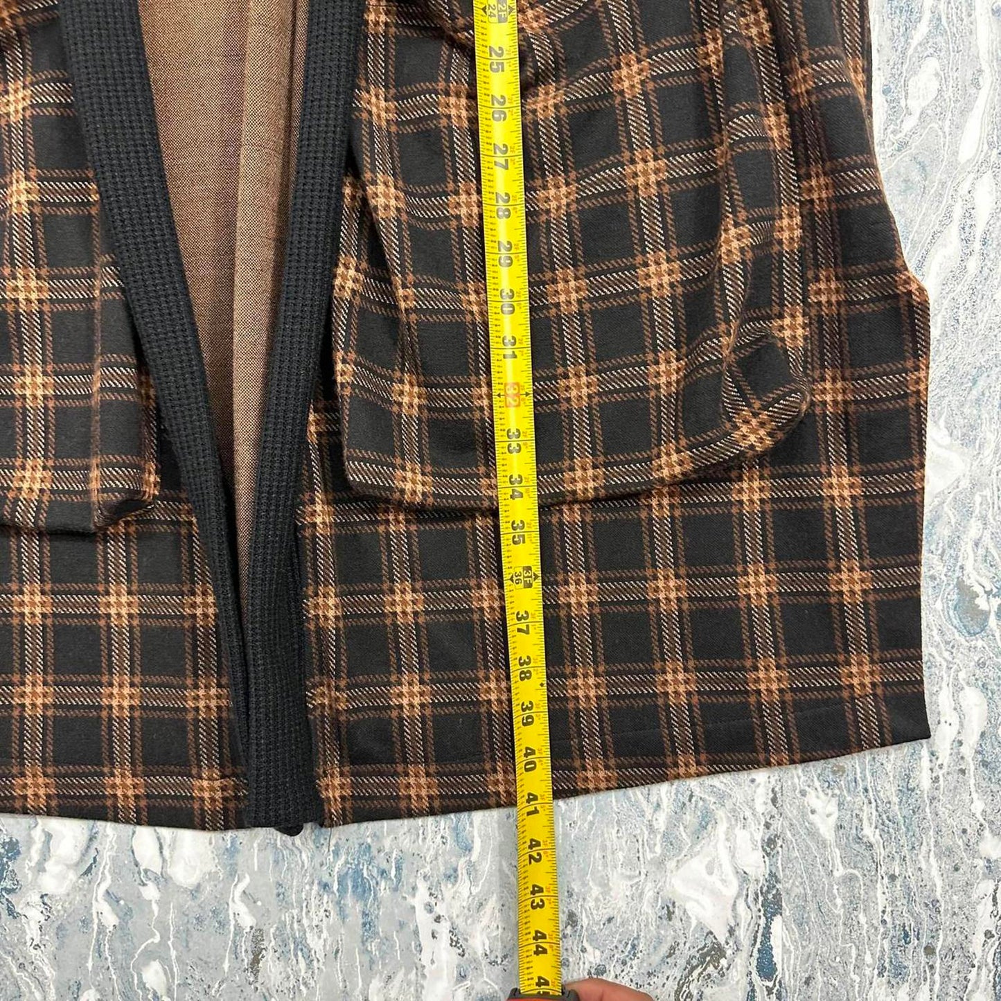 Brown & Black Plaid Indie Cardigan (XS)