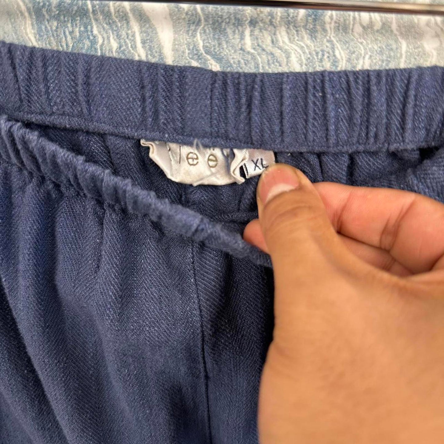 2000s designer navy wide leg pants (XL)