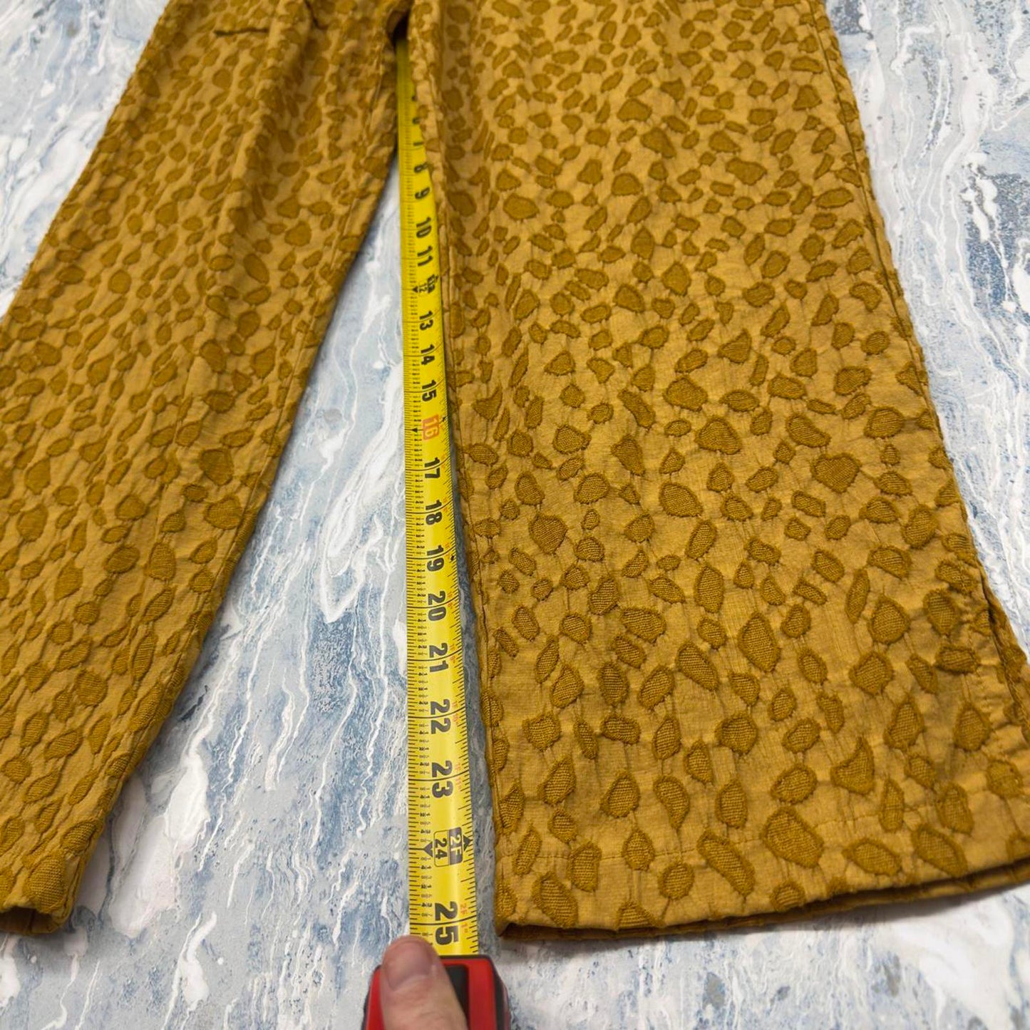 Mustard Yellow Leopard Print Pants (M)
