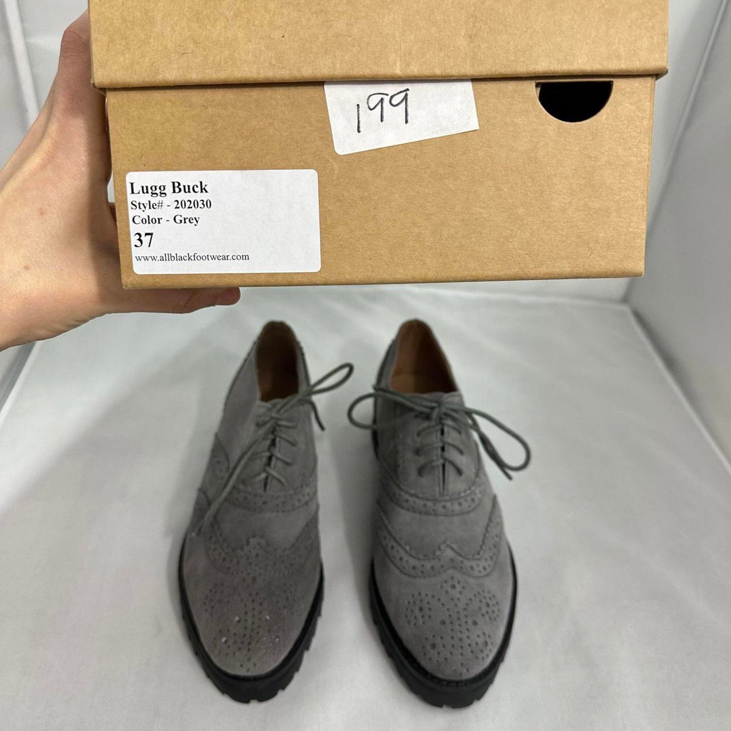 All Black Gray Suede Brogues (6)
