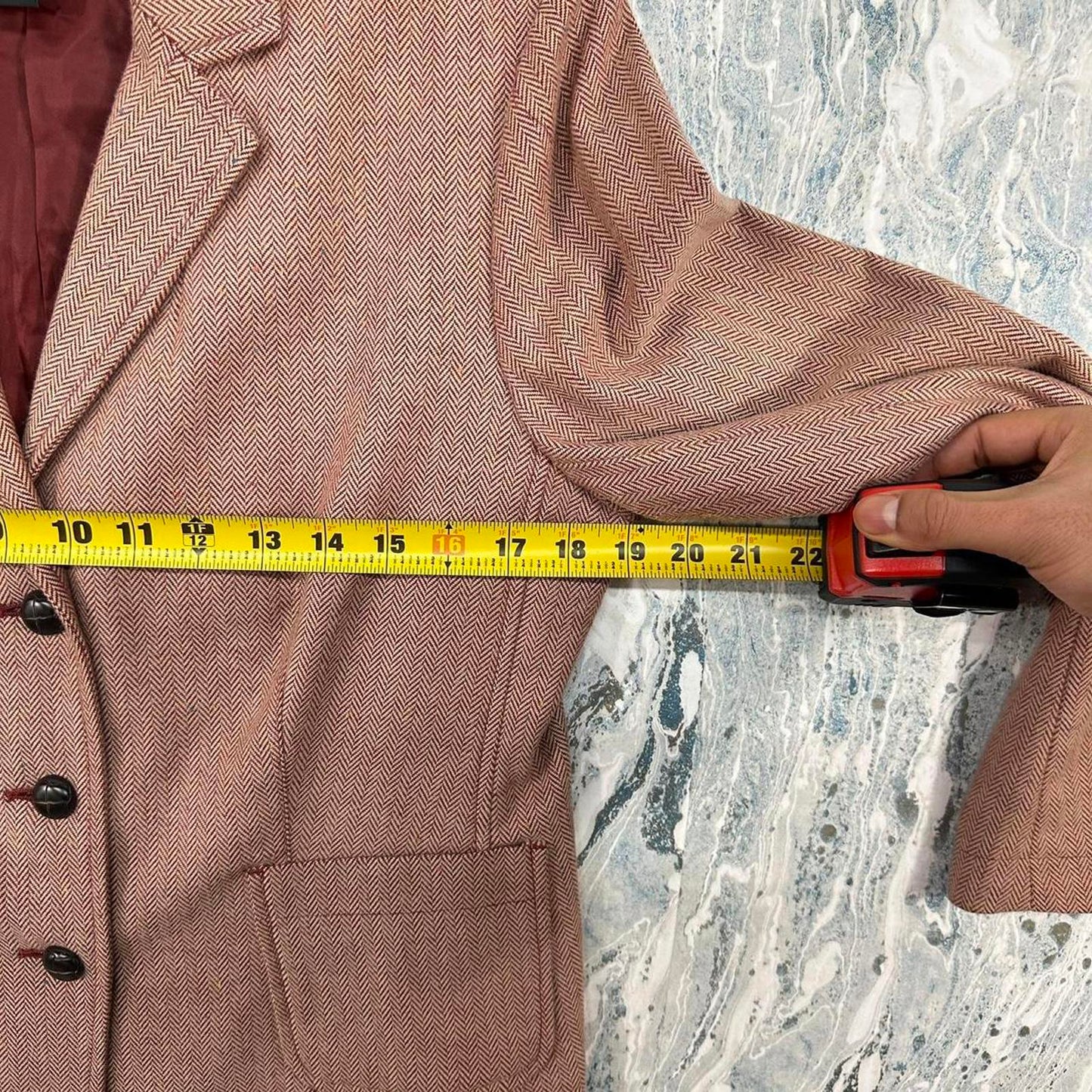 NEW YORK & COMPANY Classic Brown Herringbone Women's Blazer Jacket (10)