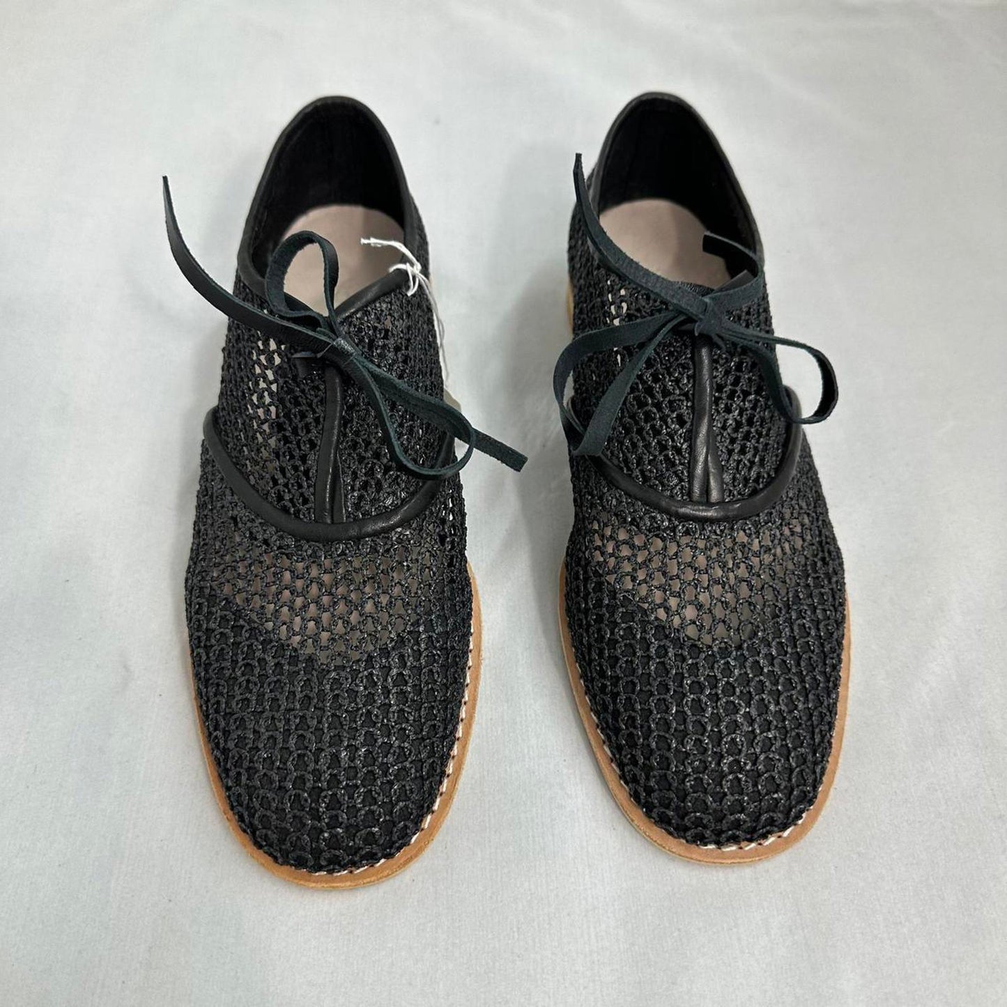 All Black Mesh Lace-Up Oxfords (5.5)