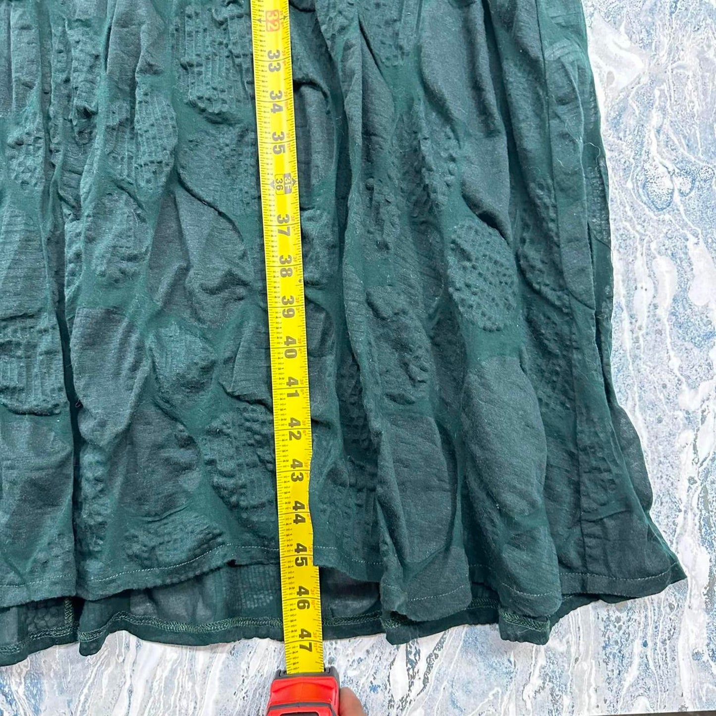 Bodil Minimalist Dark Green Sleeveless Textured Maxi Dress (L)