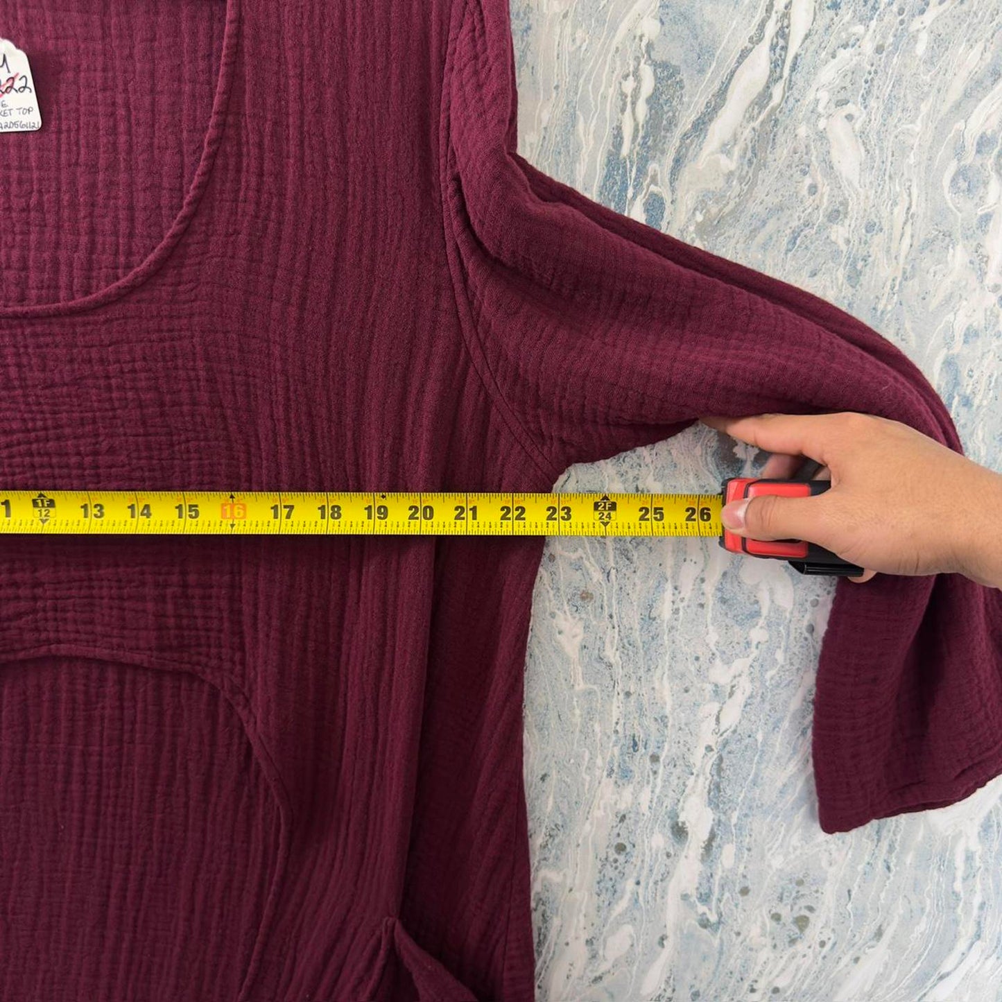 Boho Burgundy Layered Tunic Dress (M)