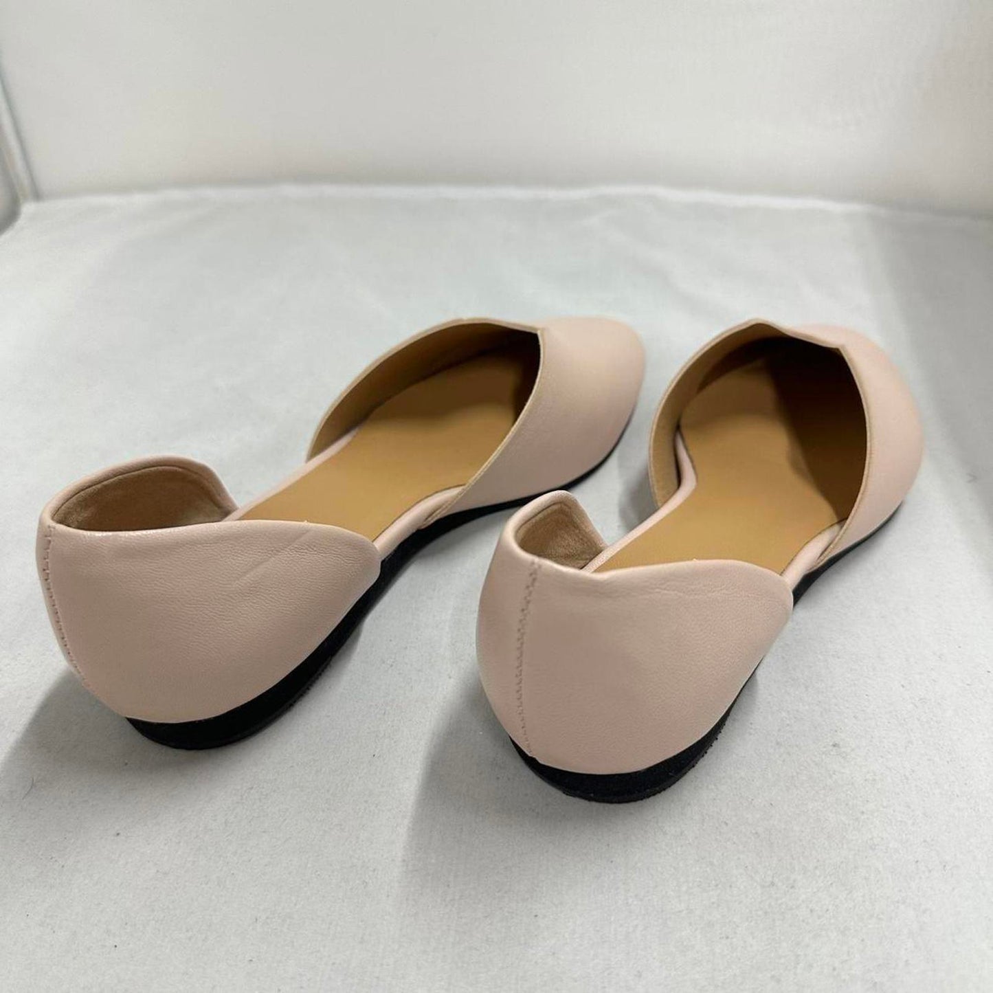 Contemporary Tan Leather Ballet Flats (37)