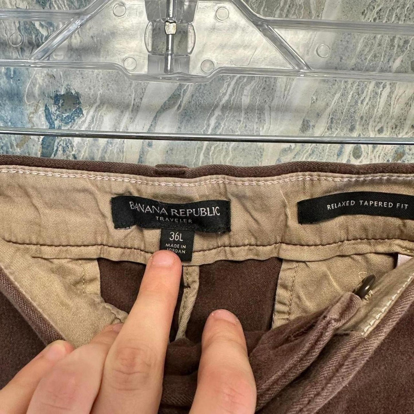 Banana Republic Men's Brown and Khaki Trousers