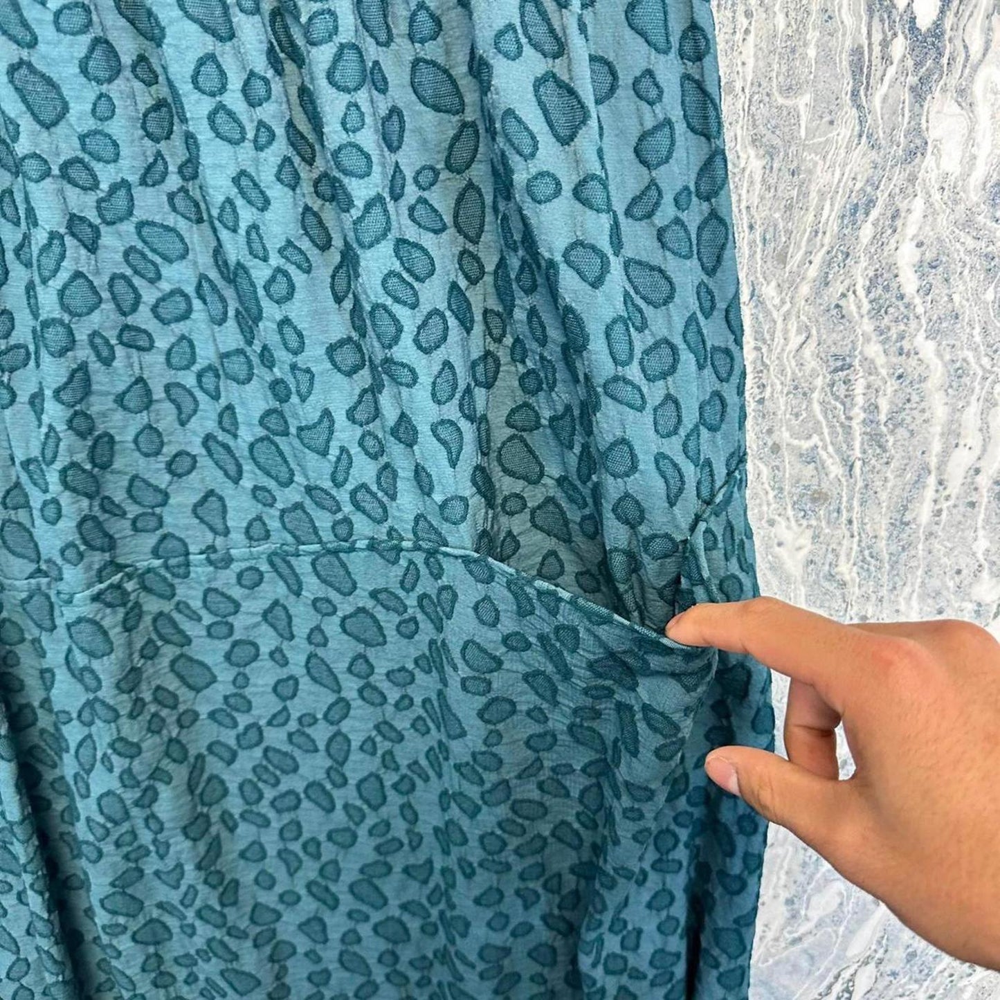 Indie Blue Leopard Print Maxi Skirt (L)