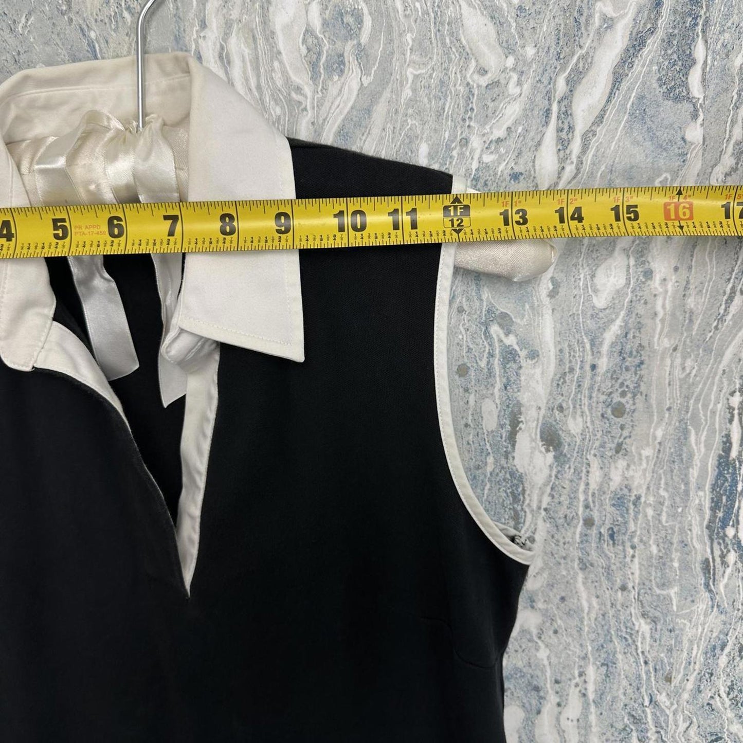 ANN TAYLOR LOFT Y2K Preppy Goth Black Sleeveless Dress with White Collar (S)