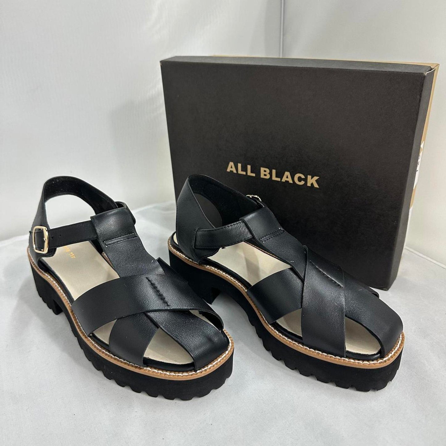 All Black Chunky Platform Sandals (9)