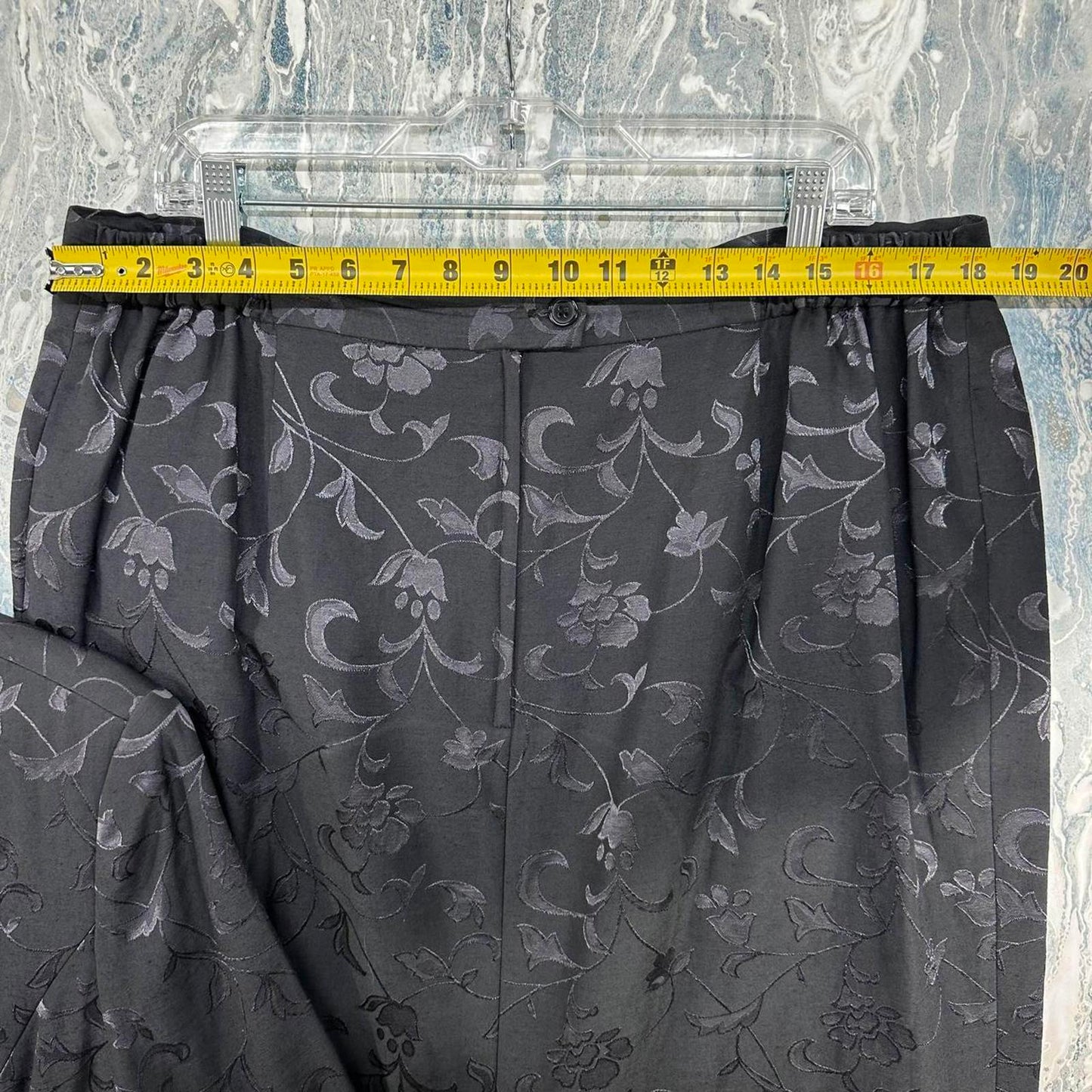 Vintage Black Jacquard Floral Gospel Blazer and Skirt Set (20W)