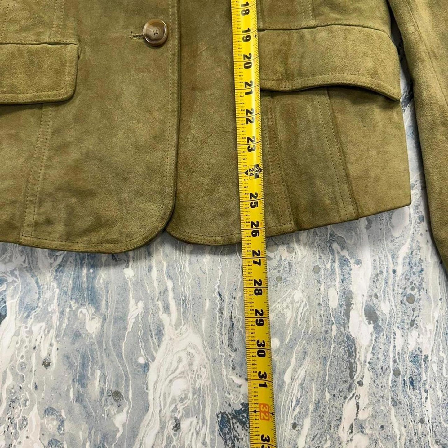 ANN TAYLOR Classic Olive Green Suede Blazer Jacket (10)