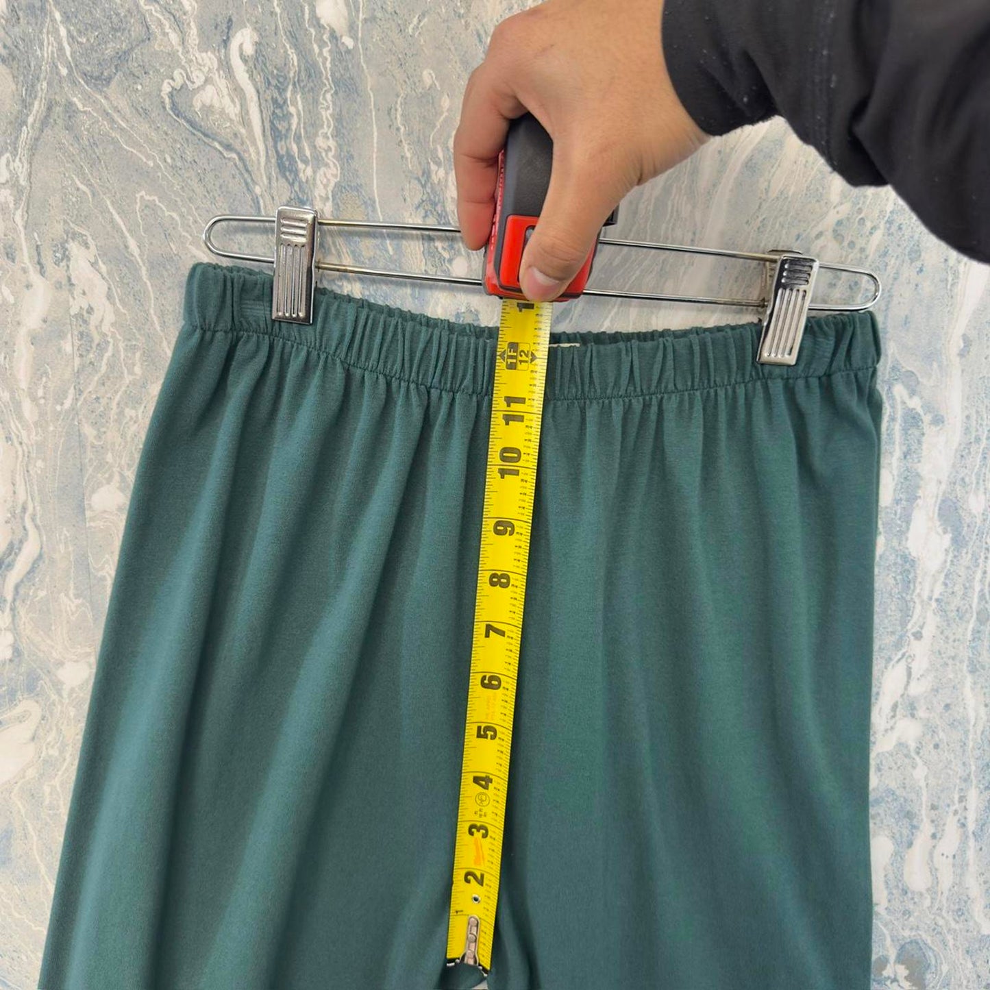 Designer Pine Green Ruched Leggings (S)