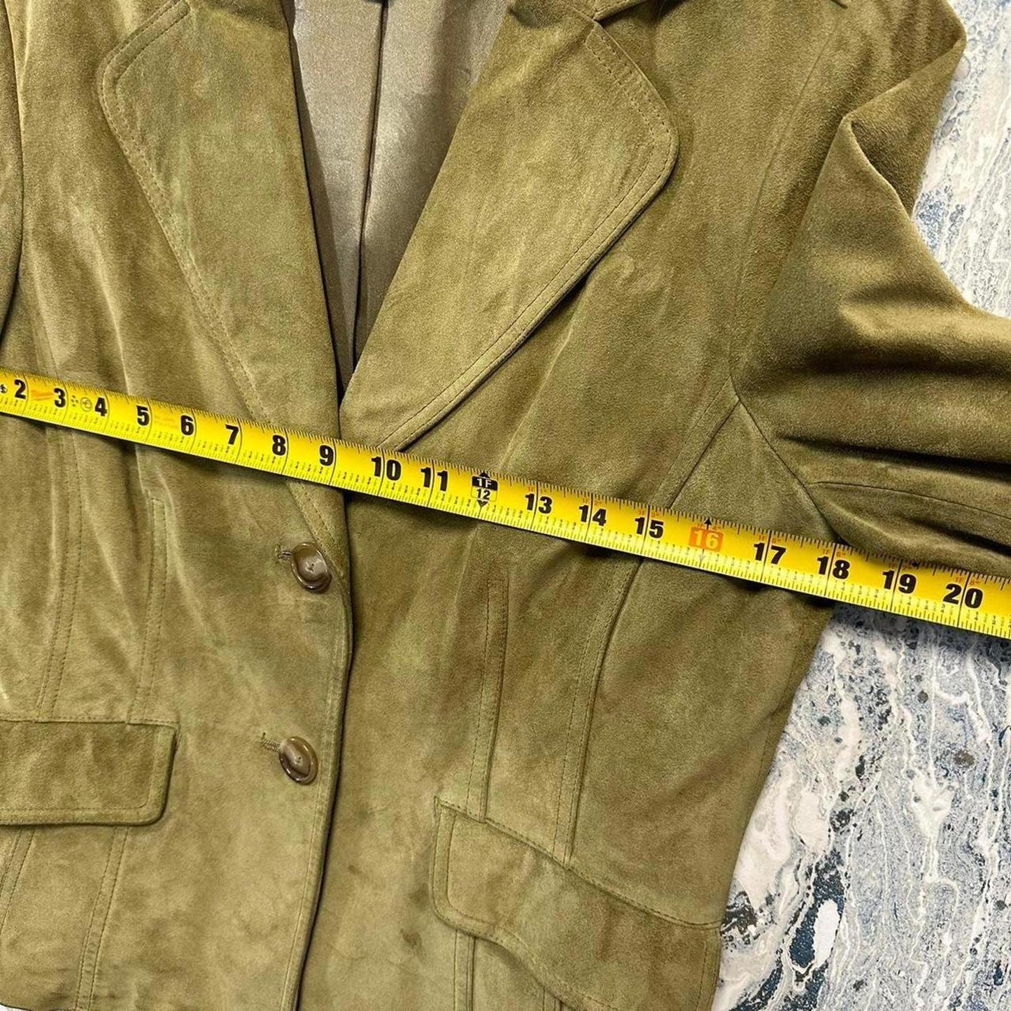 ANN TAYLOR Classic Olive Green Suede Blazer Jacket (10)