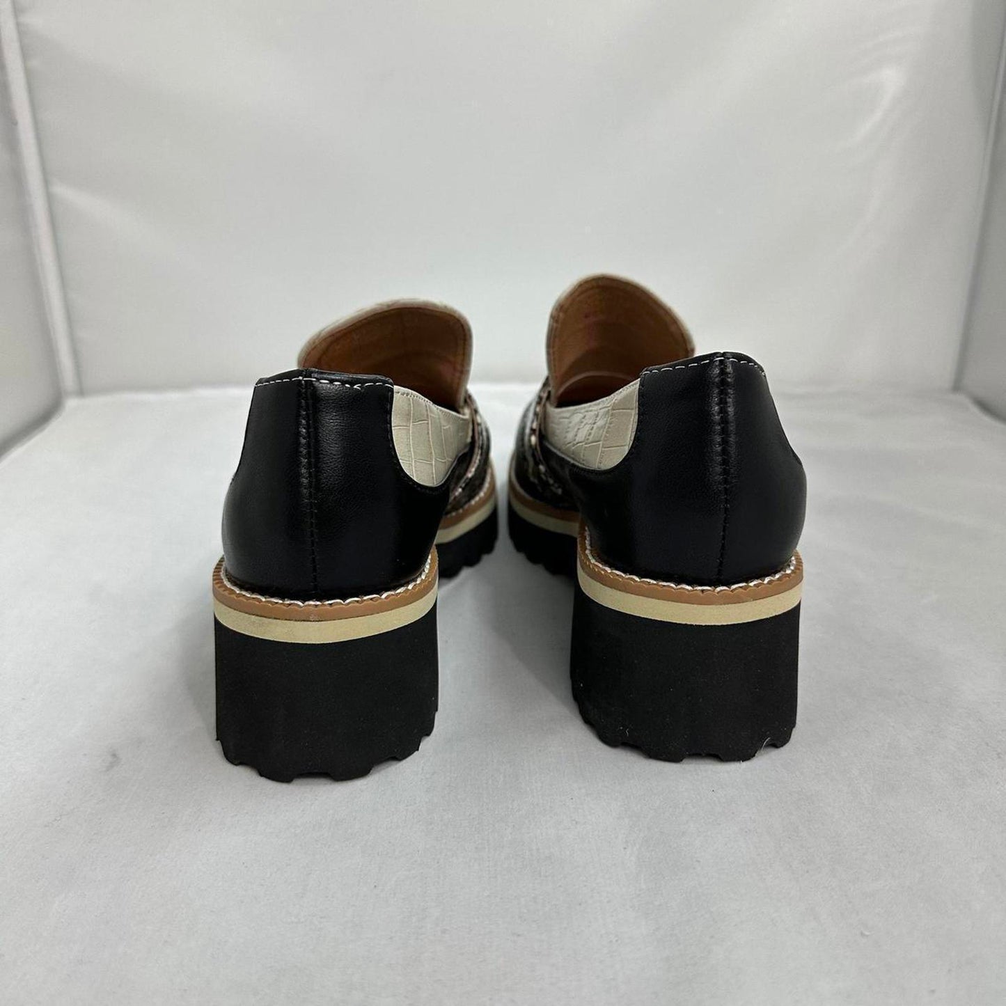 Snakeskin Strap Croc Embossed Mary Jane Loafers (7)