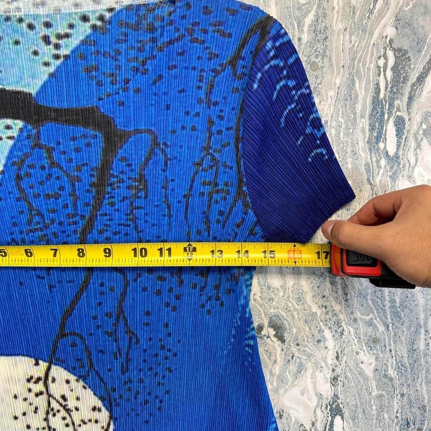 Blue Printed A-Line Dress (One Size)