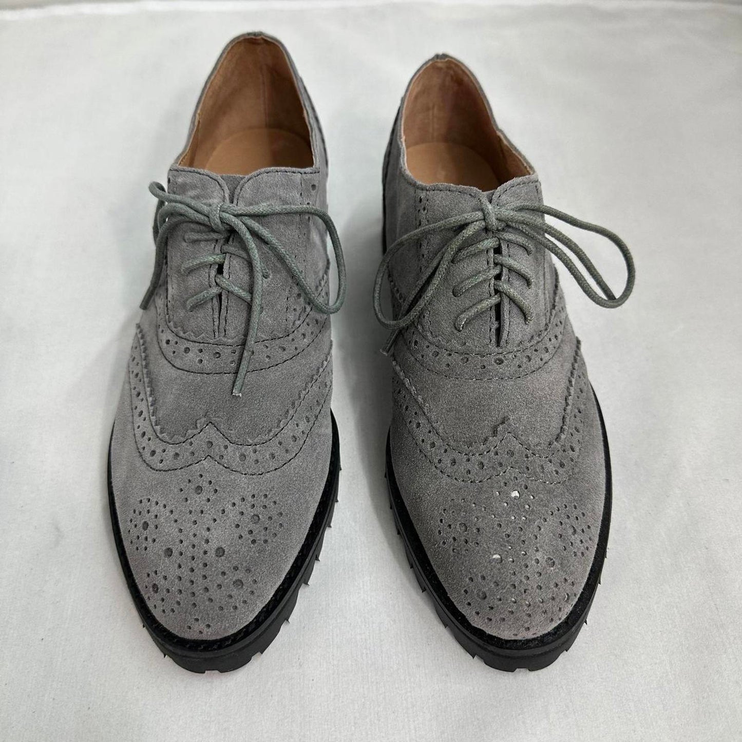 ALL BLACK Lugg Buck Grey Suede Oxfords (39)