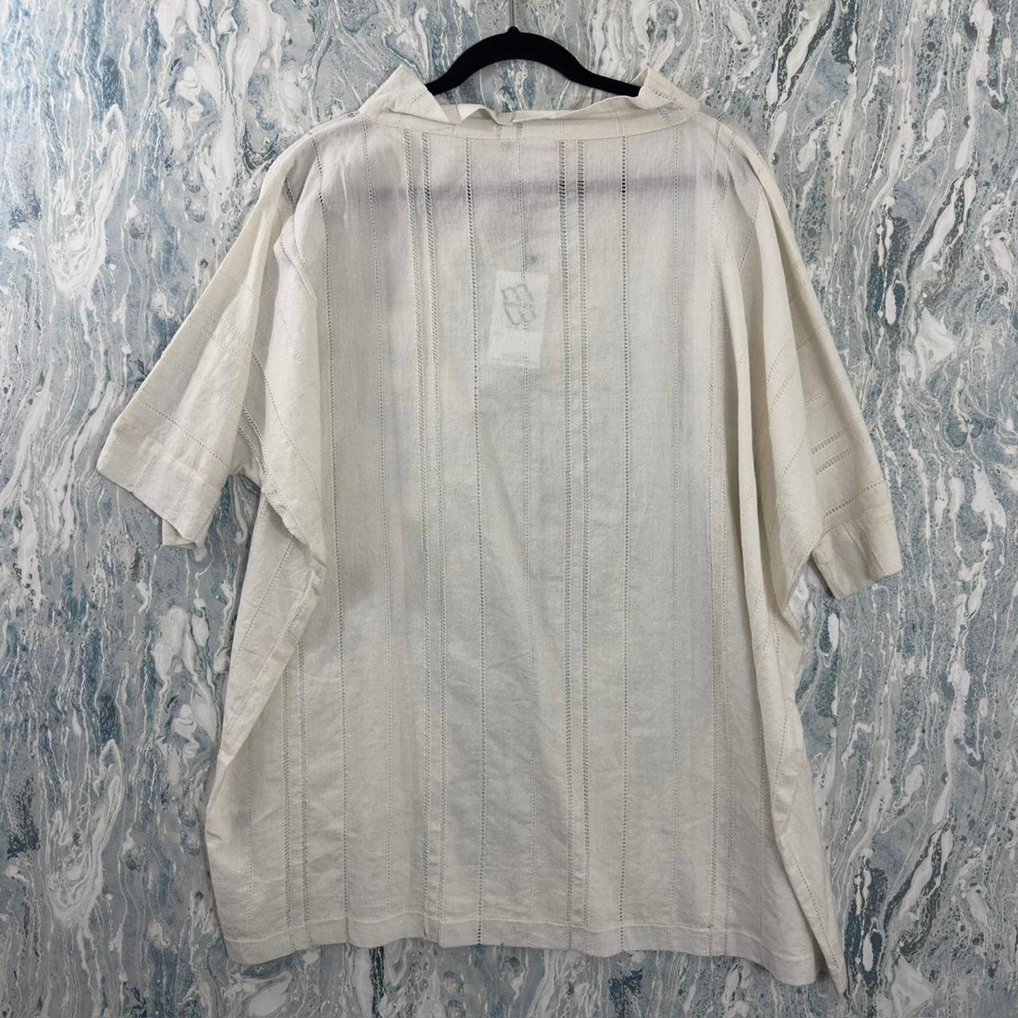 Designer Boho White Cotton Poncho Top (2)