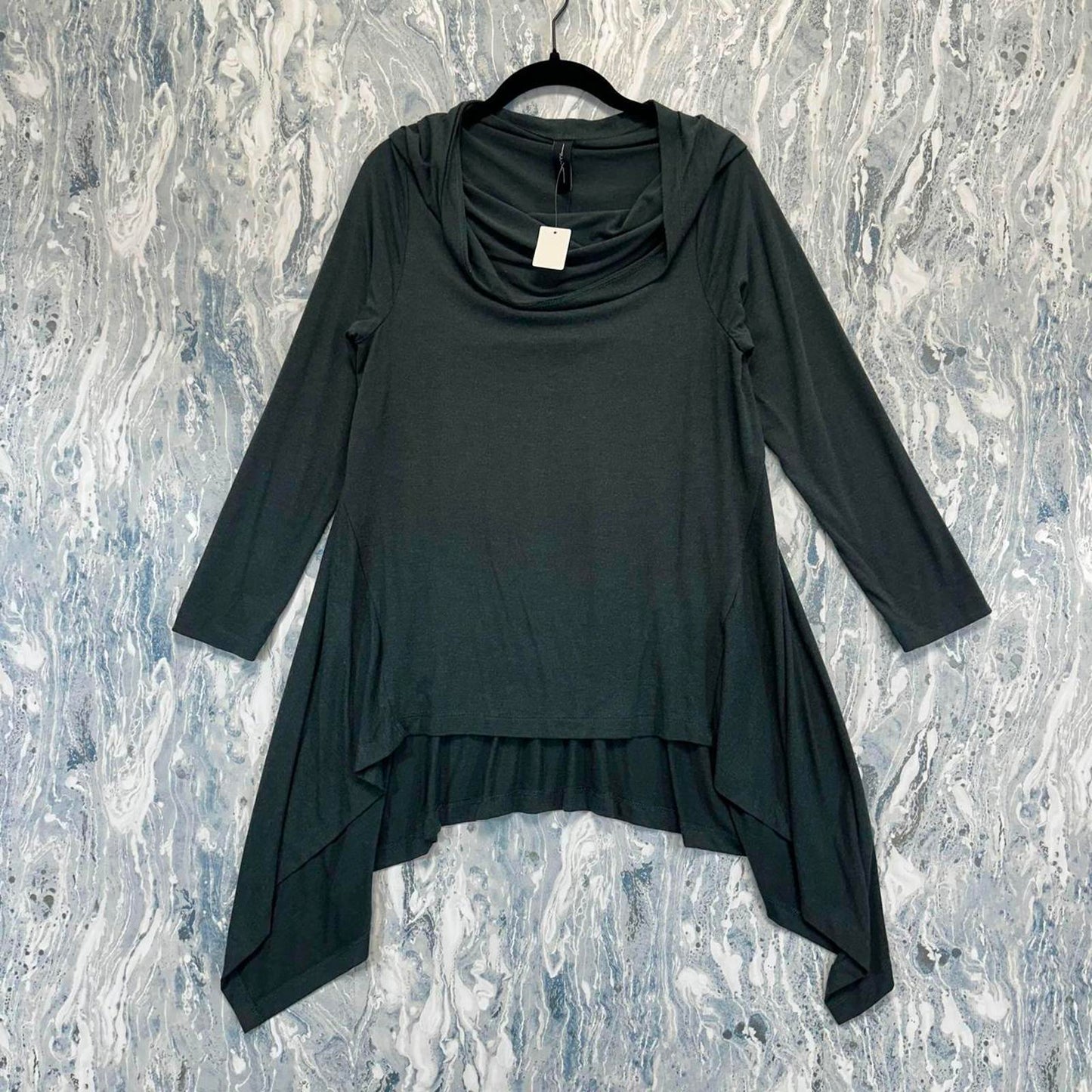 Asymmetric Green Tunic Top (O)