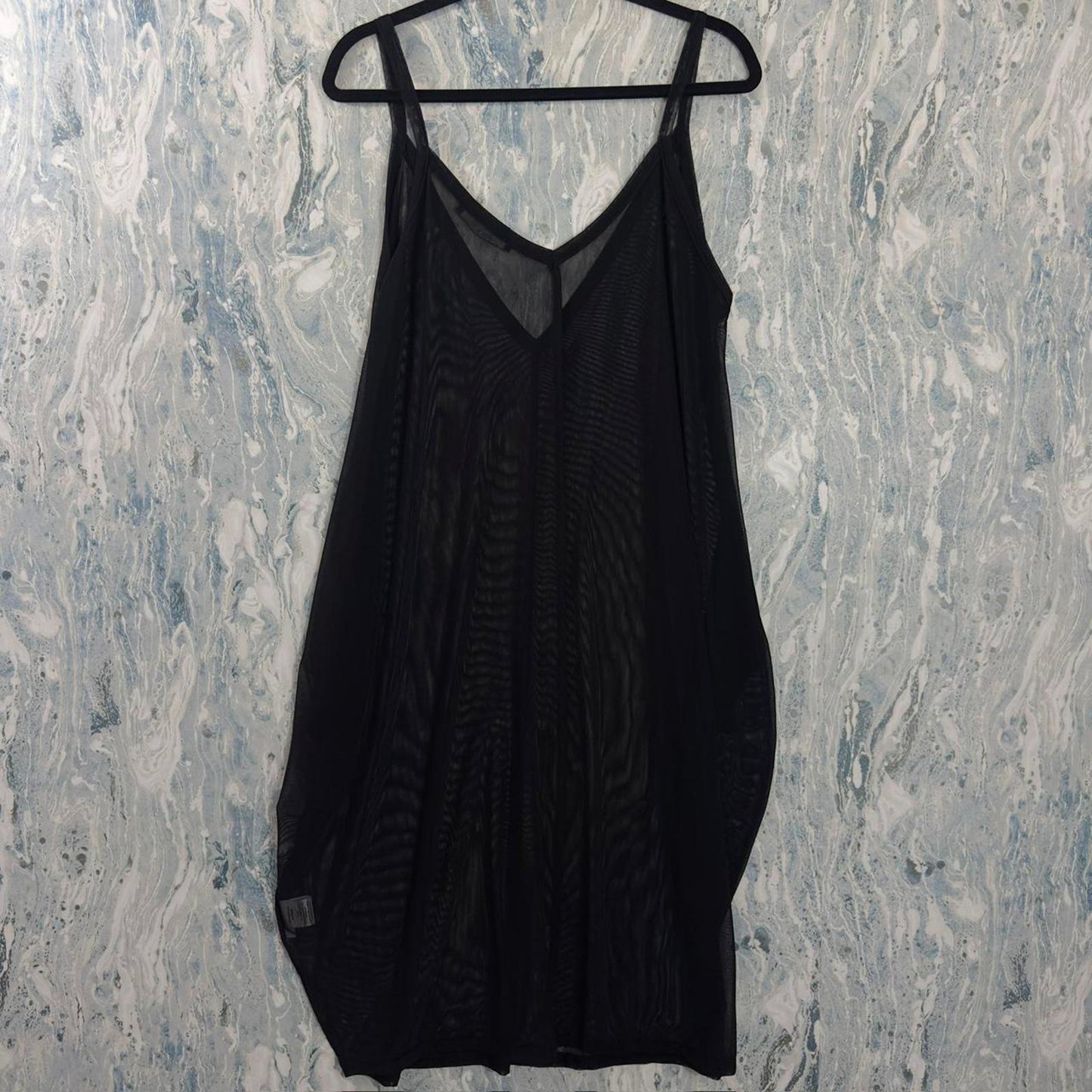 Designer Goth Sheer Black Sleeveless Dress (M)