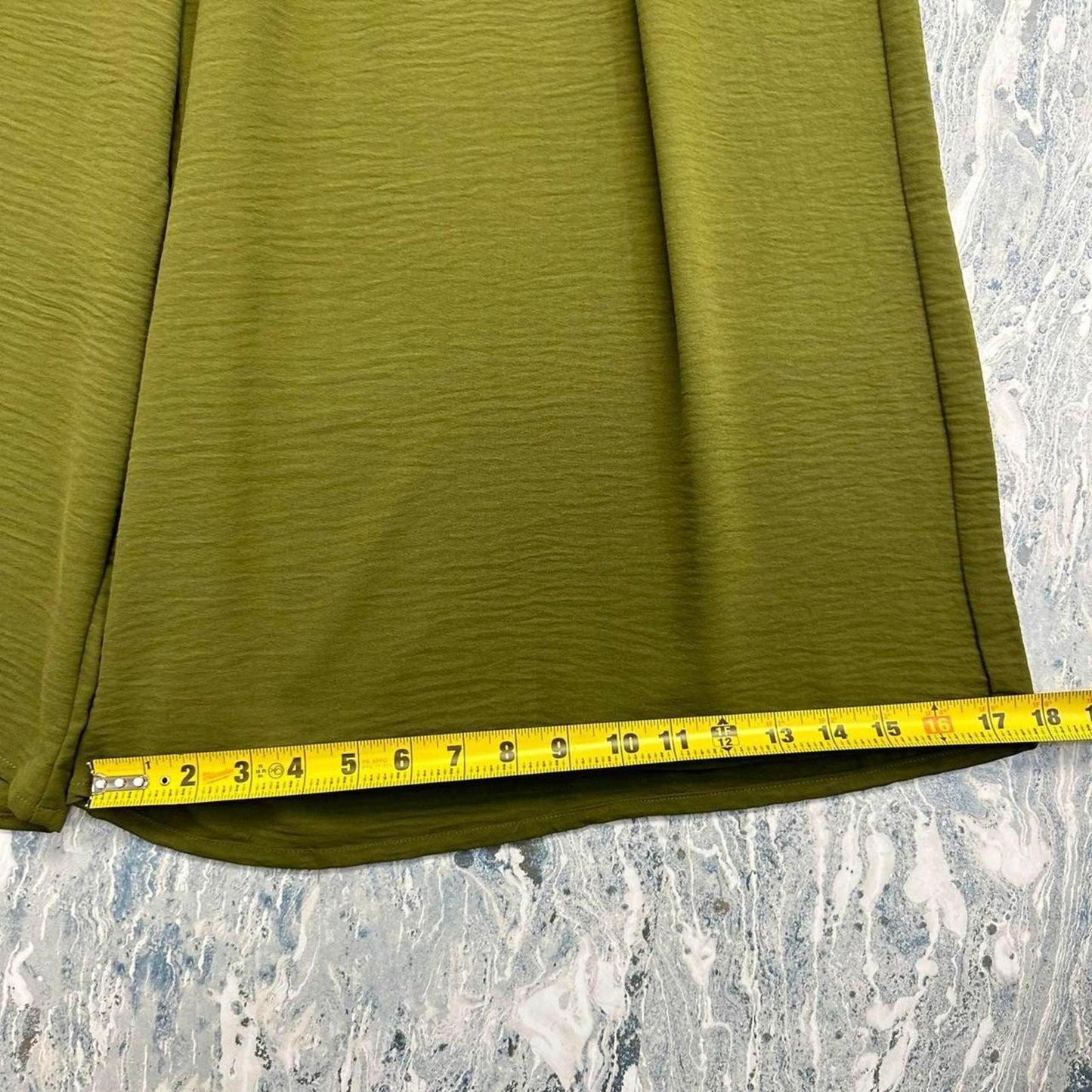 Boho Designer Relaxed Fit Olive Green Wide Leg Pants (1)