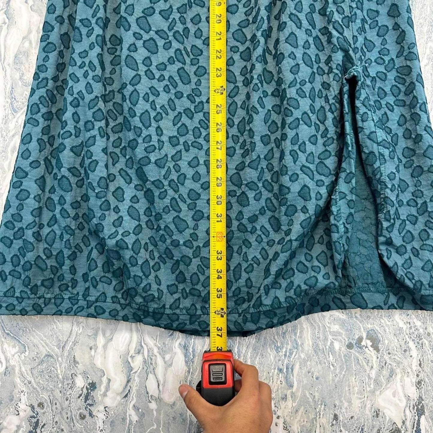 Blue Leopard Print Maxi Skirt (M)