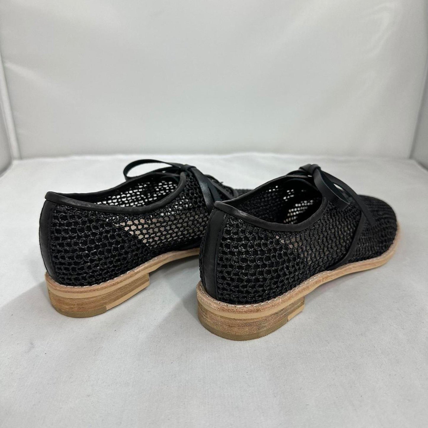 Black Mesh Lace-Up Oxfords (6)