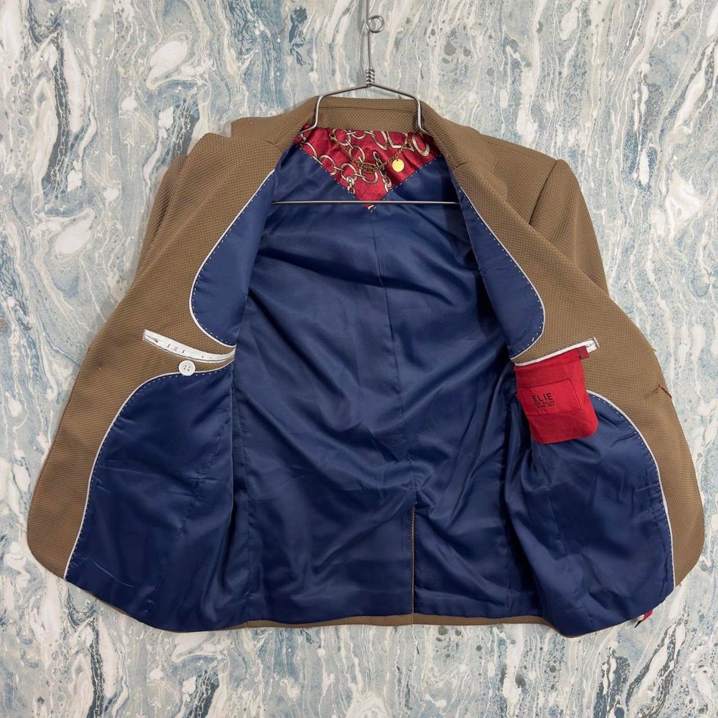 Academia Preppy Brown Blazer with Embroidered Crest (S)