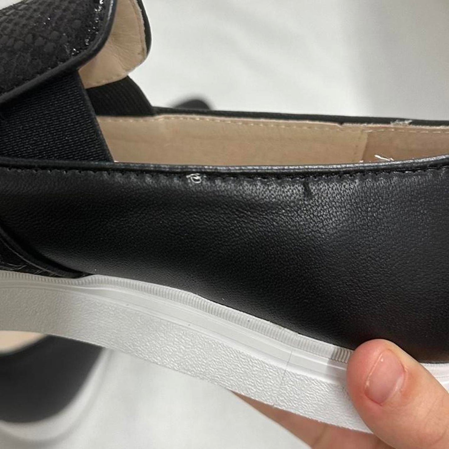 Sleek Black Textured Slip-On Shoes (37)