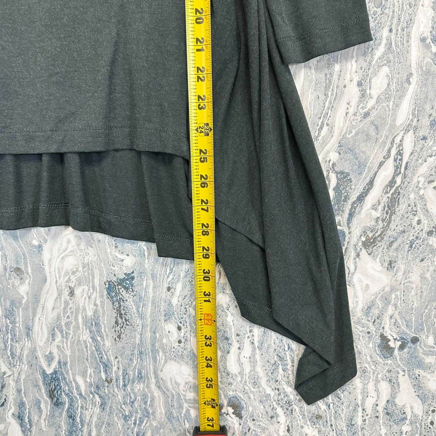 Asymmetric Green Tunic Top (O)