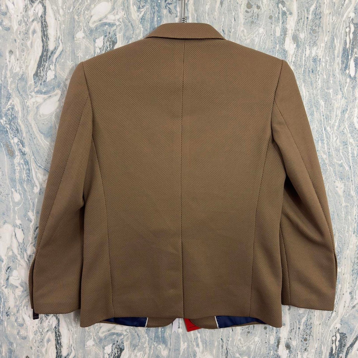 Academia Preppy Brown Blazer with Embroidered Crest (S)