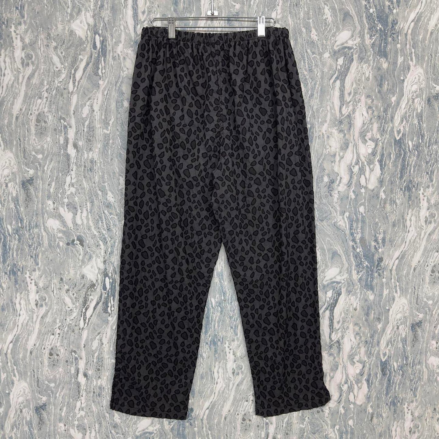 Dark Leopard Patterned Relaxed Pants (L)