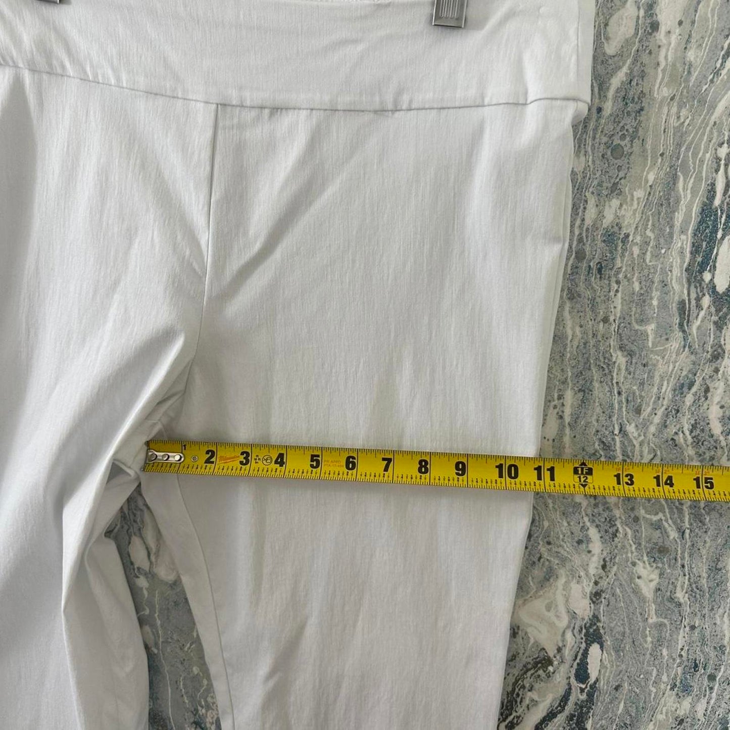 Minimalist White Straight-Leg Pants (L)