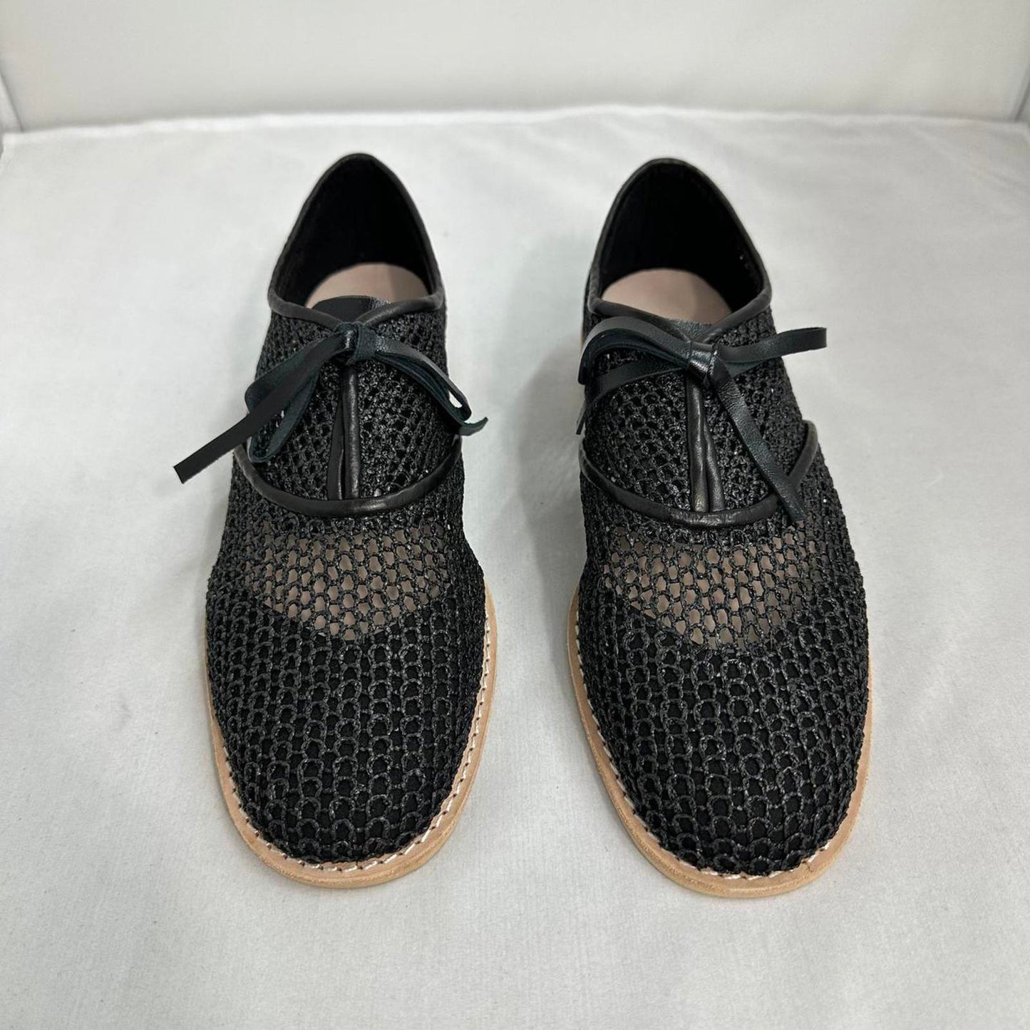 All Black Mesh Lace-Up Shoes (7)