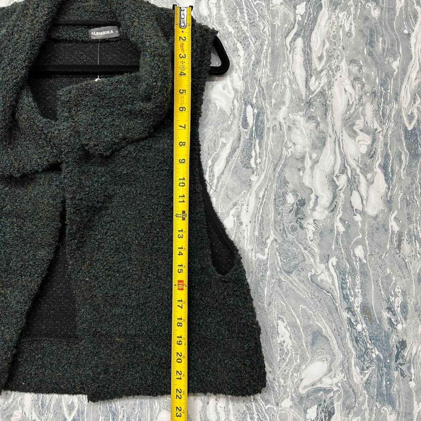 Dark Green Textured Sleeveless Sweater Vest (M)