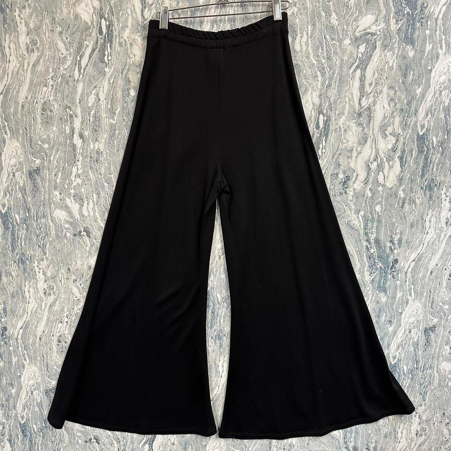 Minimalism black wide leg lounge pants (1)