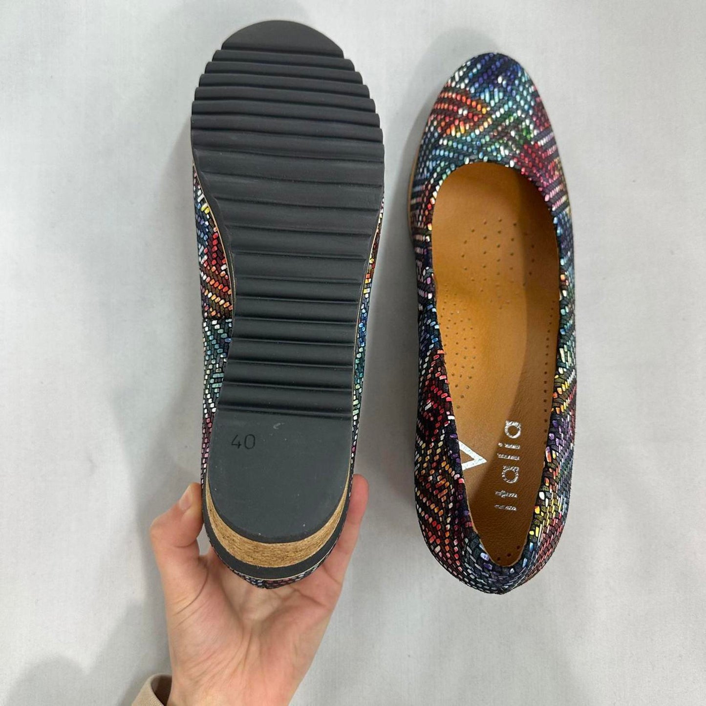 Colorful Geometric Wedge Shoes (8.5)