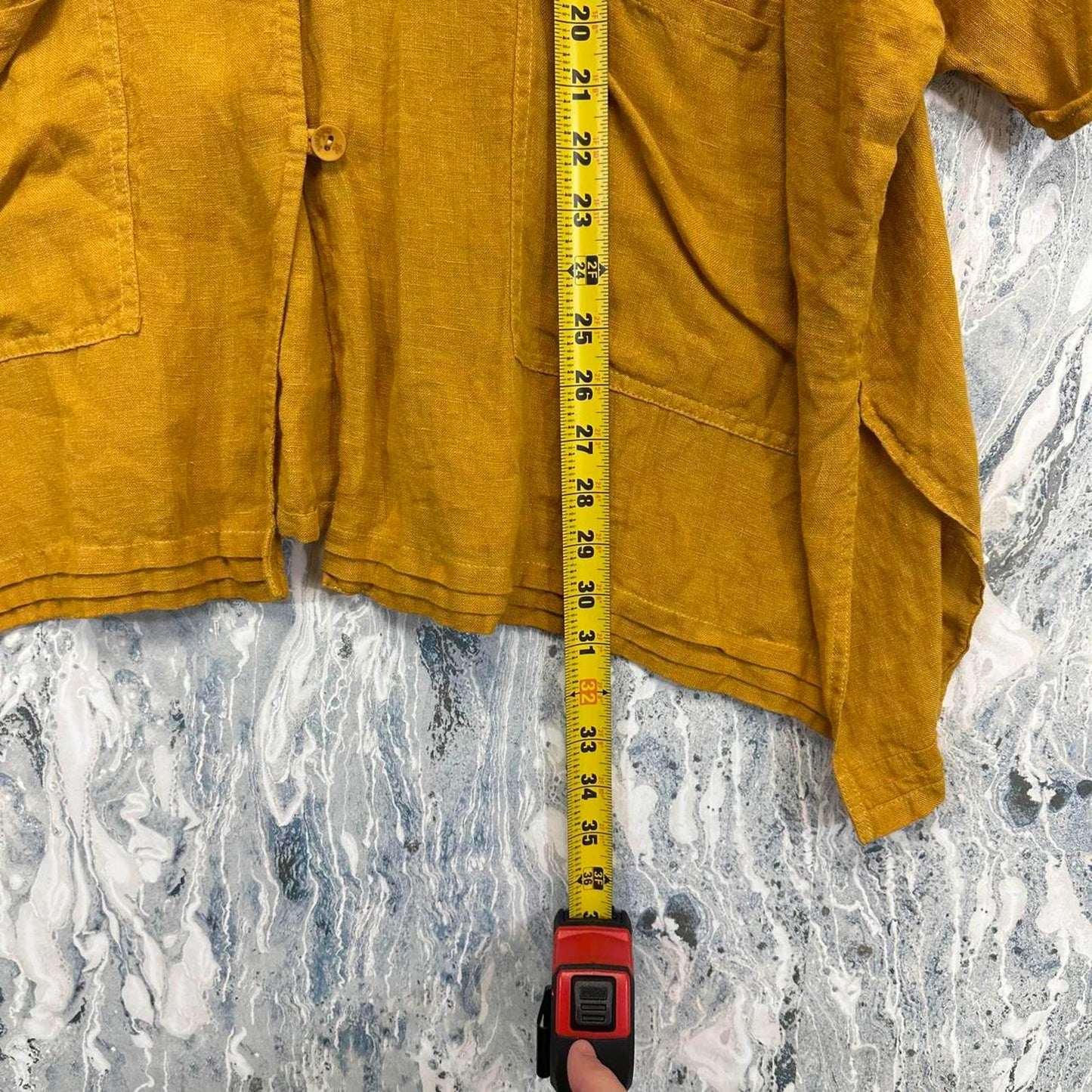 Yellow Button-Up Oversized Tunic Cardigan (L/XL)