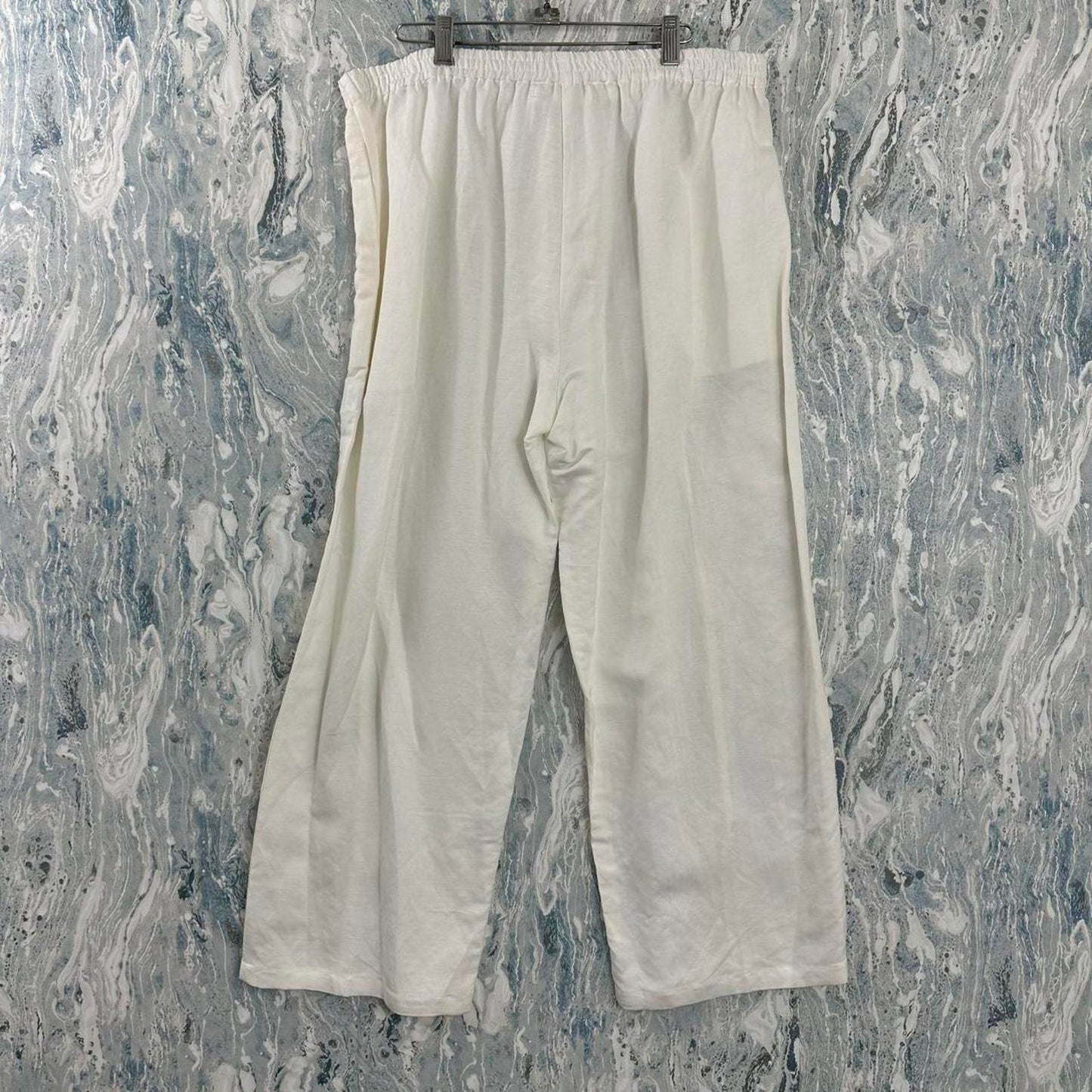 Relaxed White Wide-Leg Trousers (XL)