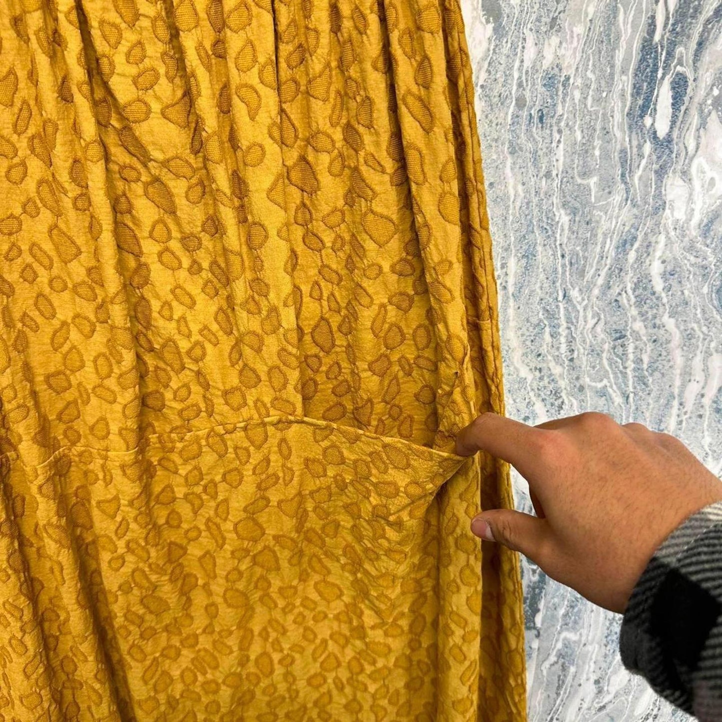 Mustard Leopard Print Maxi Skirt (M)