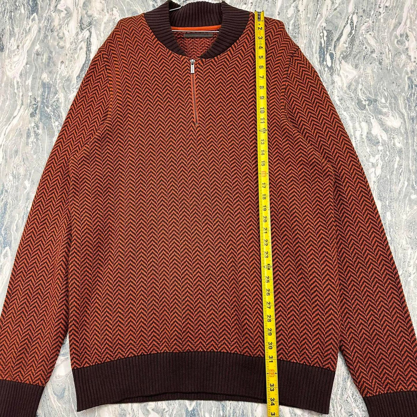Vintage Orange Chevron Pattern Men's Sweater (3XL)