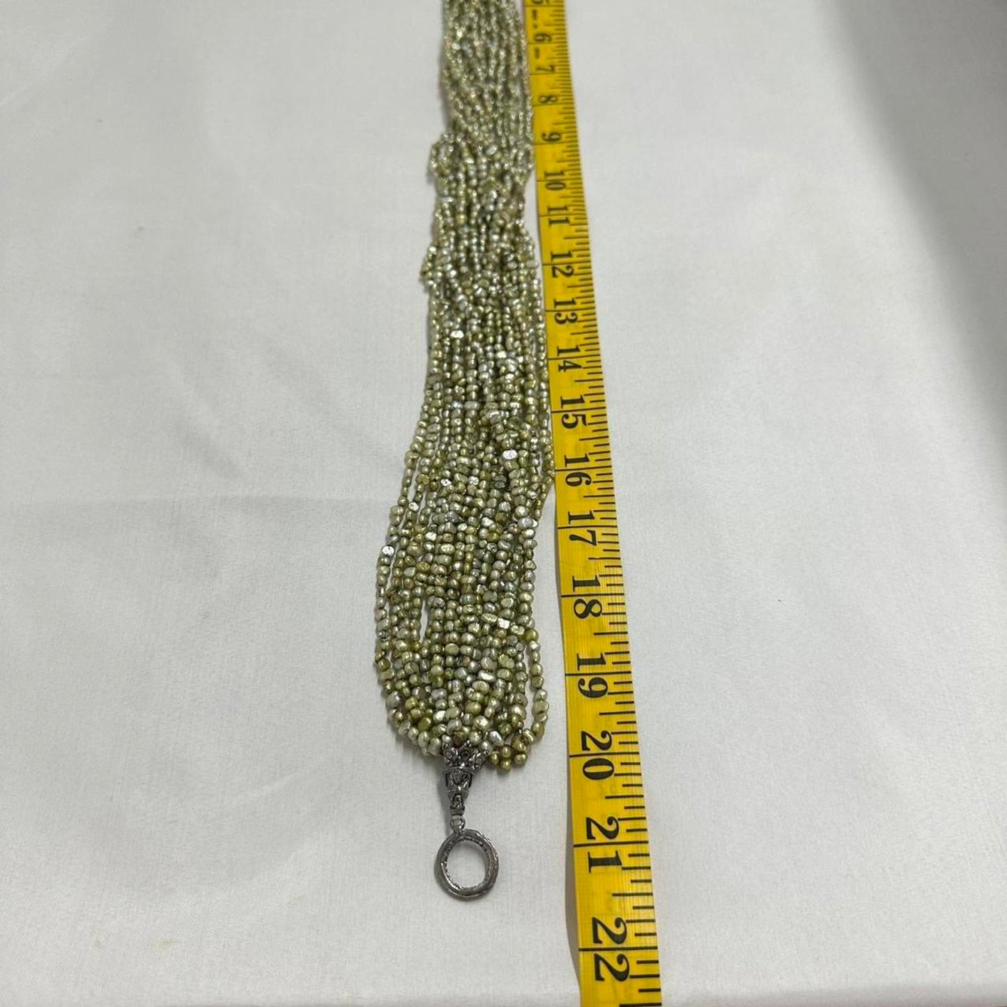 Elegant Green Pearl Multistrand Necklace