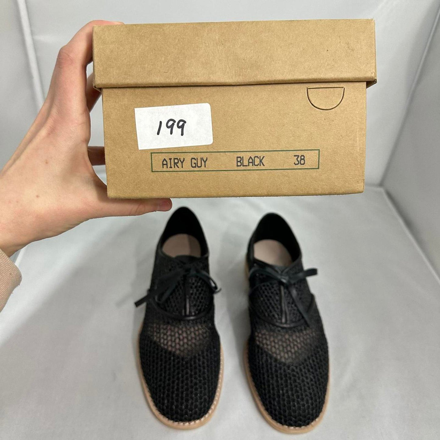 All Black Mesh Lace-Up Shoes (7)