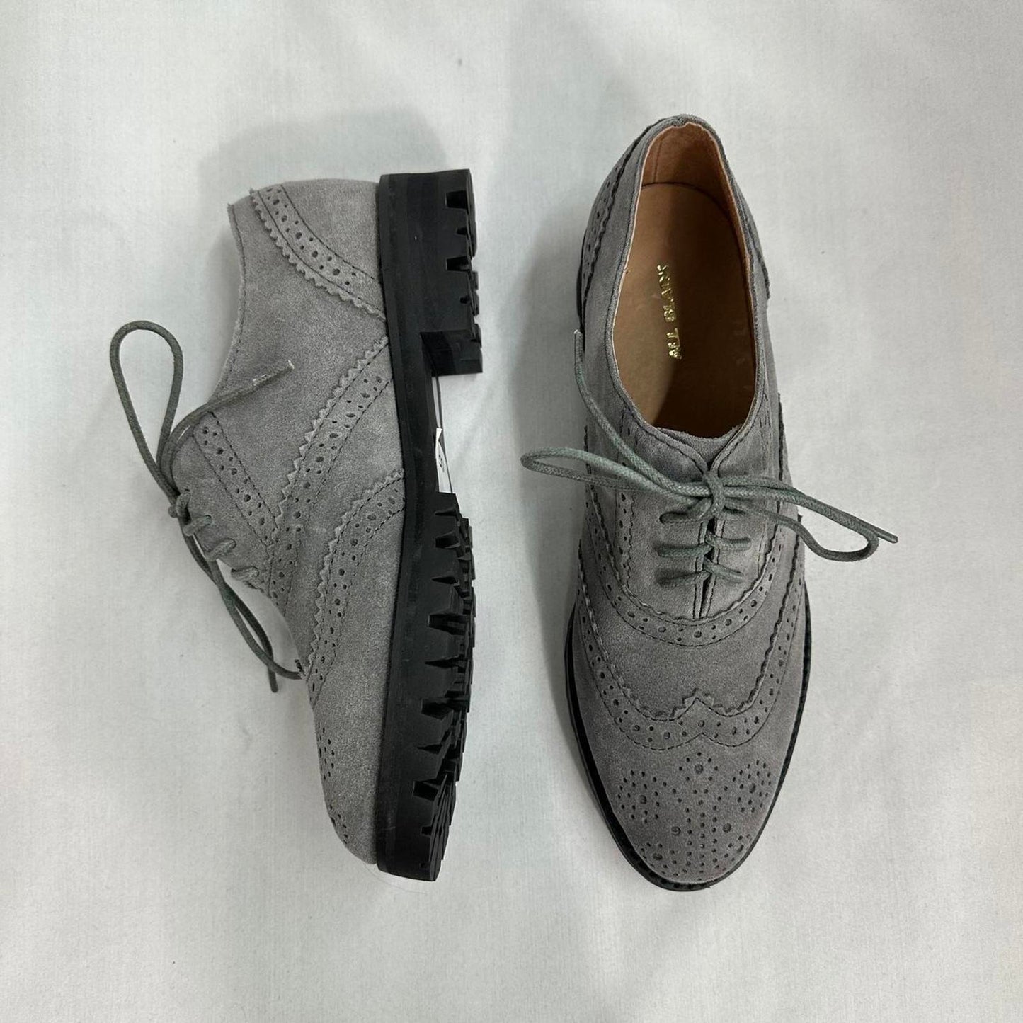 All Black Gray Suede Brogues (6)