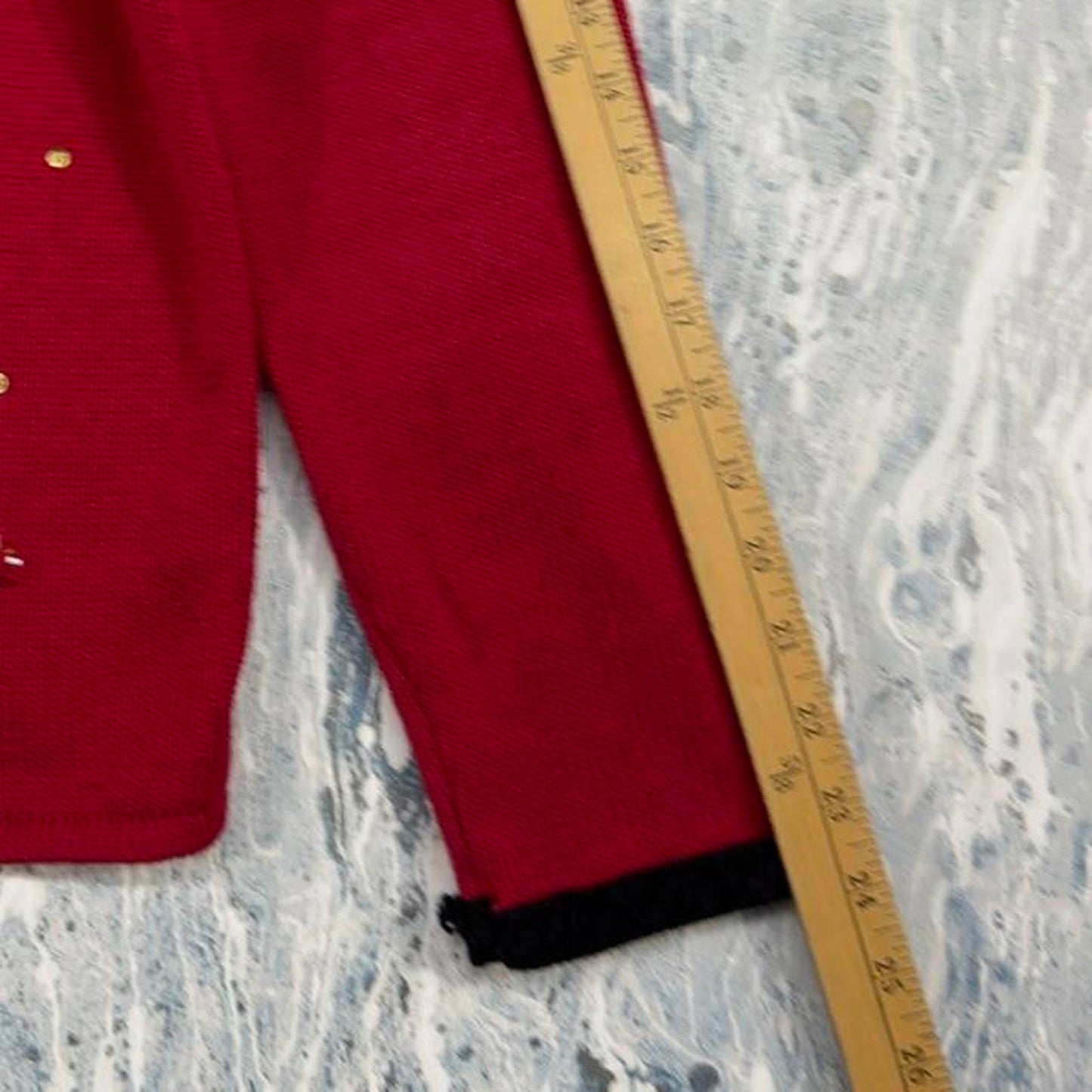 Vintage TIARA Red Embroidered Reindeer Full Zip Women's Sweater (L)