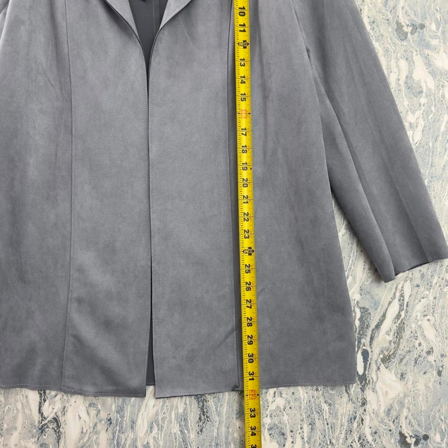 PREMISE Ash Blue Faux Leather Coat (S)