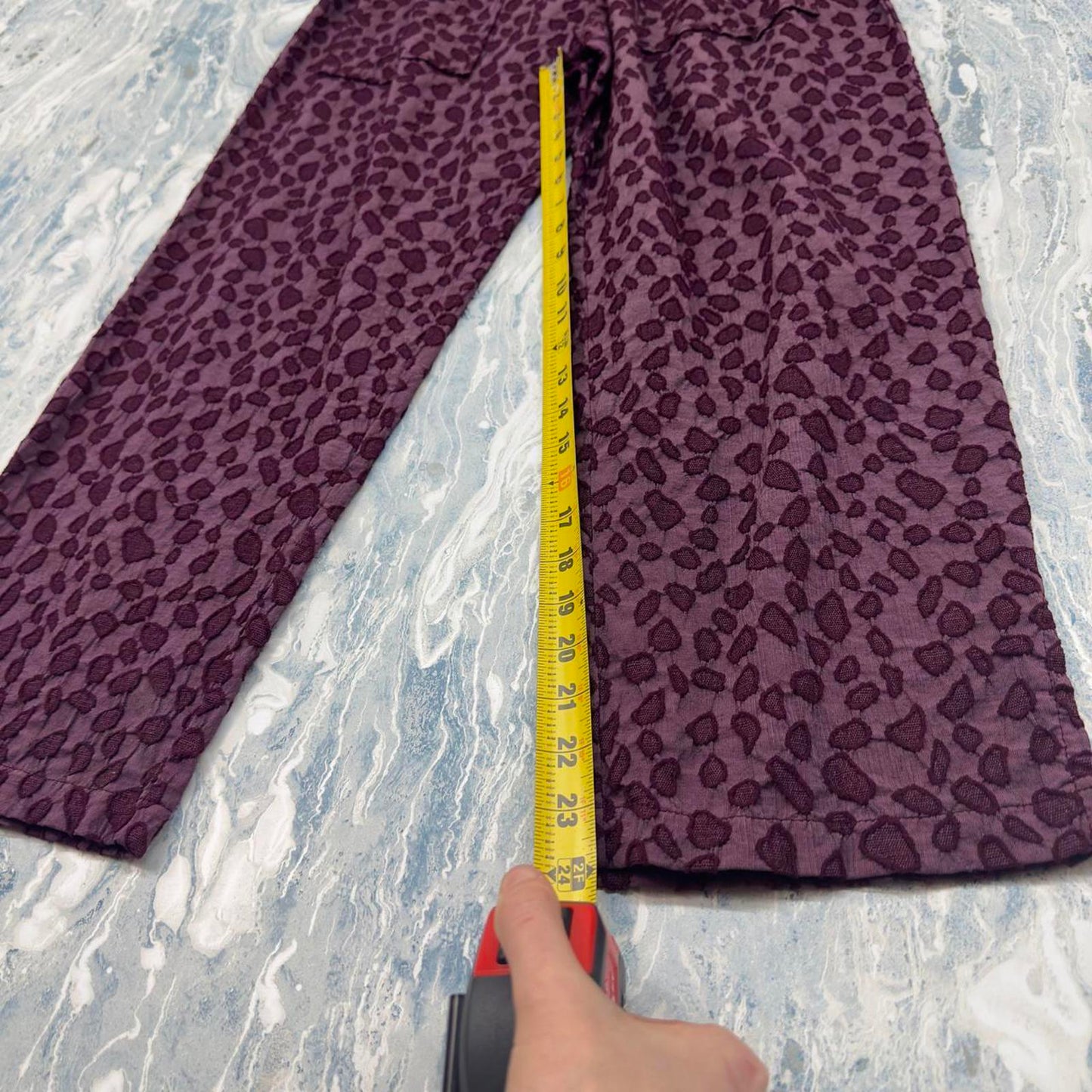 Leopard Print Burgundy Pants (M)